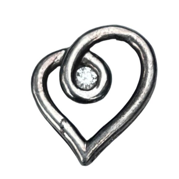 Diamond Pendant Sterling Silver Heart